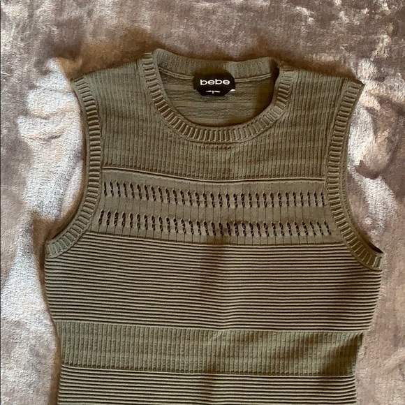 Bebe Bandage Bodycon Olive Dress Size S - Picture 3 of 8